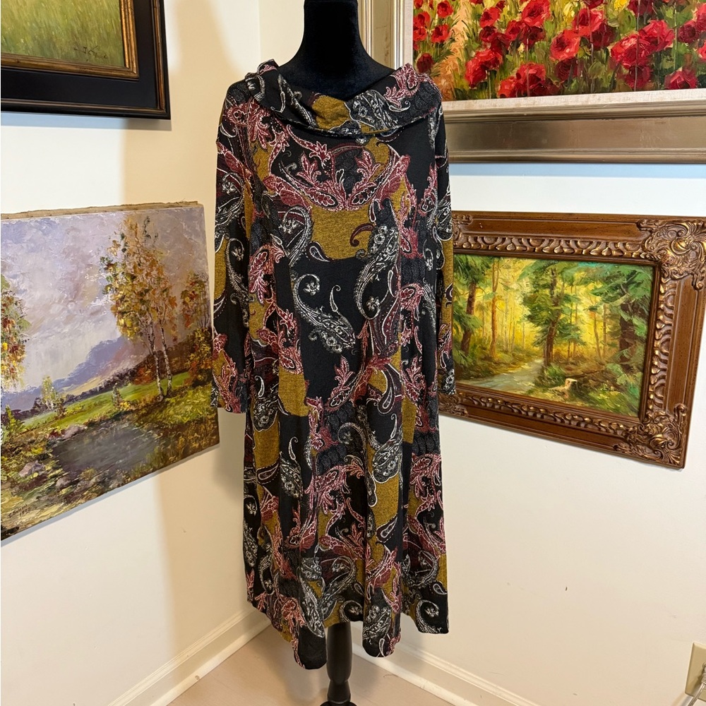 🐠 Ellen Weaver Elegant Paisley Print Dress size 3x